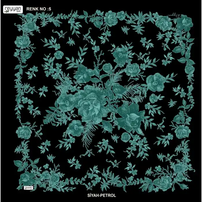 Reyyan İpek 100 cm Desenli Oyalık Yazma (ryyn-445-10)