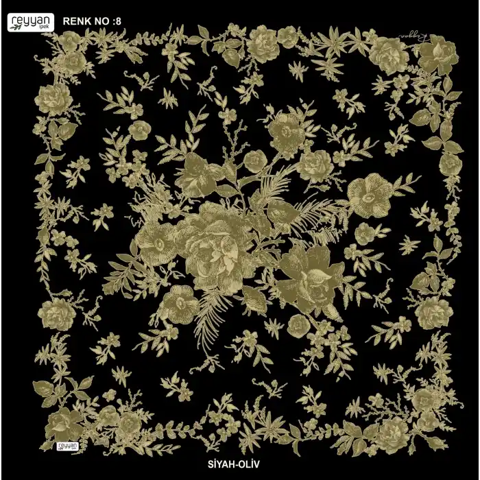 Reyyan İpek 100 cm Desenli Oyalık Yazma (ryyn-445-11)