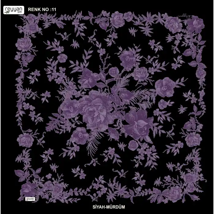 Reyyan İpek 100 cm Desenli Oyalık Yazma (ryyn-445-13)