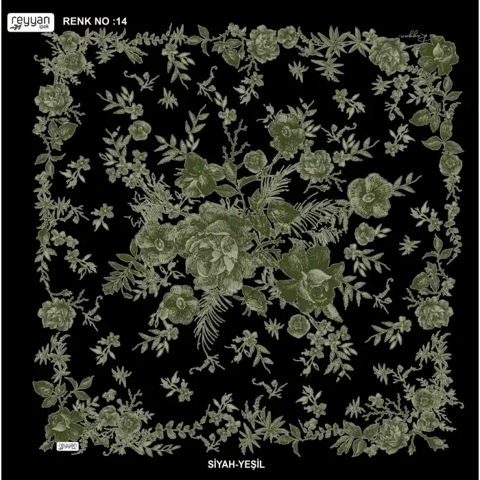 Reyyan İpek 100 cm Desenli Oyalık Yazma (ryyn-445-14)