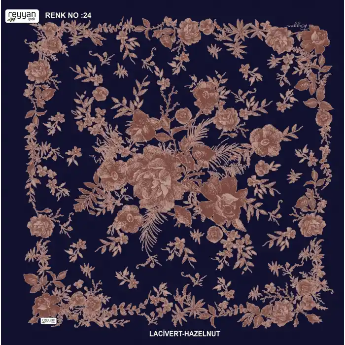 Reyyan İpek 100 cm Desenli Oyalık Yazma (ryyn-445-15)