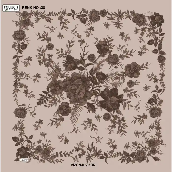 Reyyan İpek 100 cm Desenli Oyalık Yazma (ryyn-445-16)