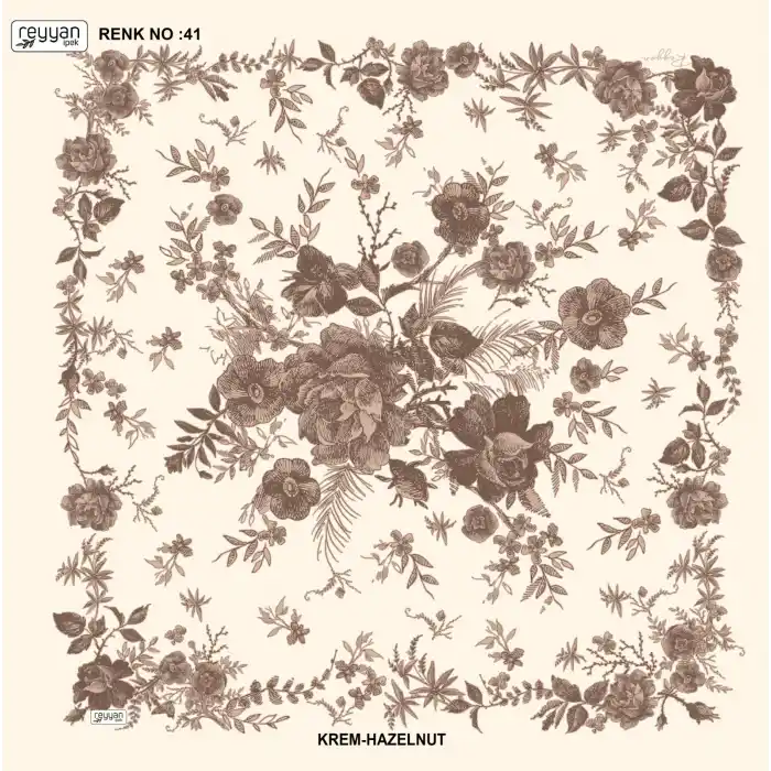 Reyyan İpek 100 cm Desenli Oyalık Yazma (ryyn-445-18)