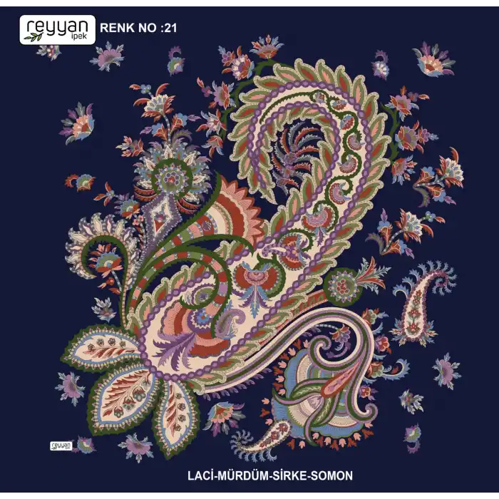 Reyyan İpek 100 cm Desenli Oyalık Yazma (ryyn-446-02)