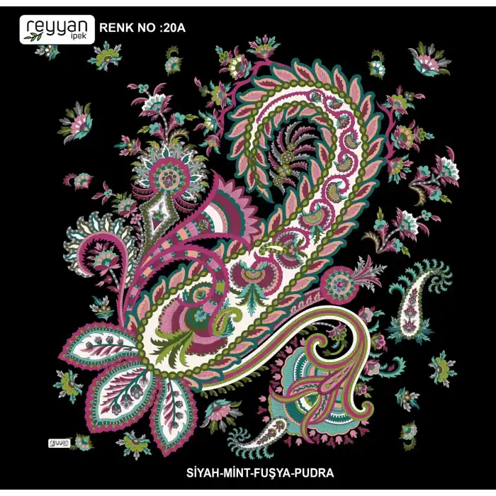 Reyyan İpek 100 cm Desenli Oyalık Yazma (ryyn-446-03)