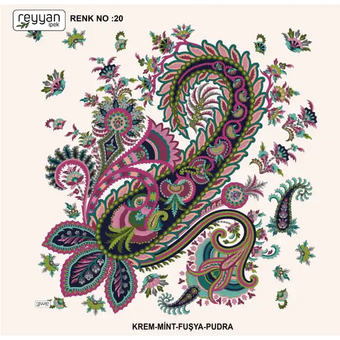 Reyyan İpek 100 cm Desenli Oyalık Yazma (ryyn-446-04)