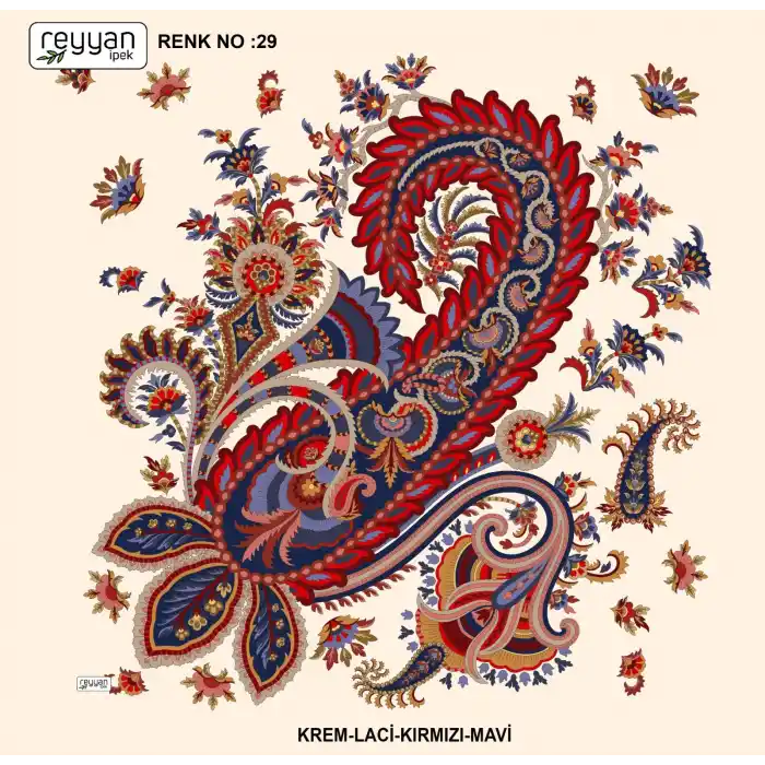 Reyyan İpek 100 cm Desenli Oyalık Yazma (ryyn-446-11)