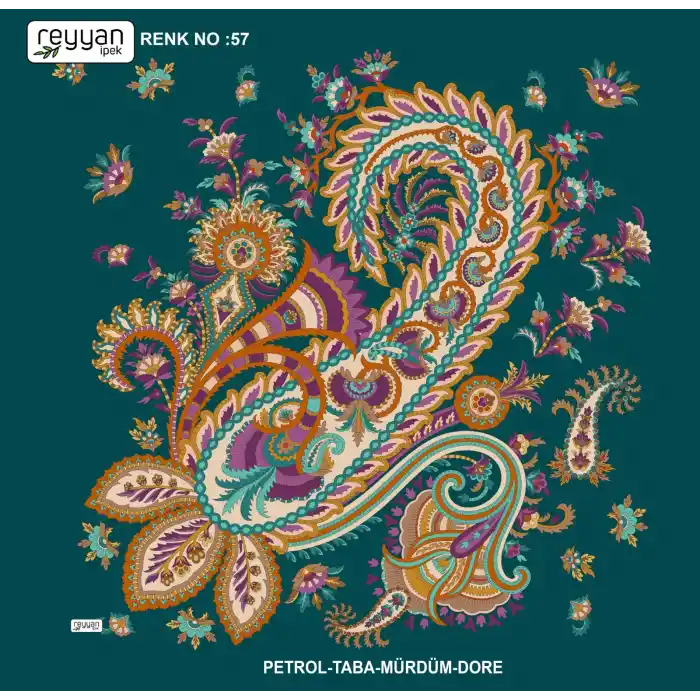 Reyyan İpek 100 cm Desenli Oyalık Yazma (ryyn-446-14)