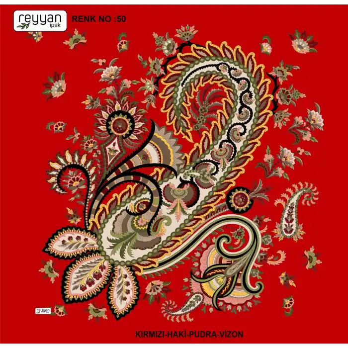 Reyyan İpek 100 cm Desenli Oyalık Yazma (ryyn-446-18)