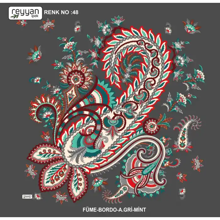 Reyyan İpek 100 cm Desenli Oyalık Yazma (ryyn-446-19)