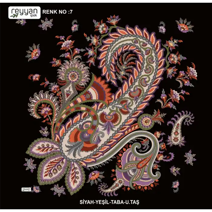 Reyyan İpek 100 cm Desenli Oyalık Yazma (ryyn-446-21)