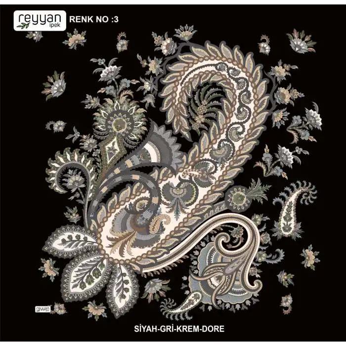 Reyyan İpek 100 cm Desenli Oyalık Yazma (ryyn-446-23)