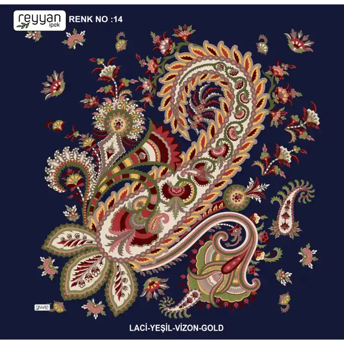 Reyyan İpek 100 cm Desenli Oyalık Yazma (ryyn-446-29)