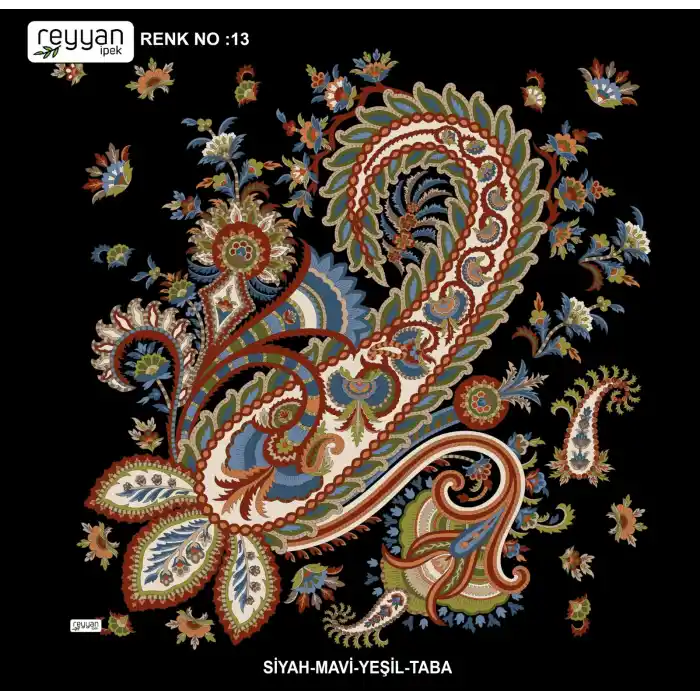 Reyyan İpek 100 cm Desenli Oyalık Yazma (ryyn-446-30)