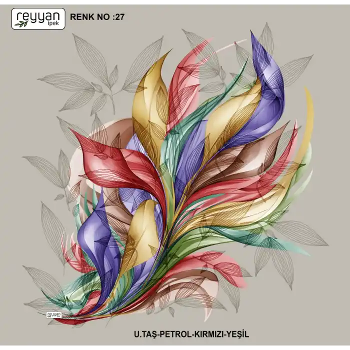 Reyyan İpek 100 cm Desenli Oyalık Yazma (ryyn-447-03)