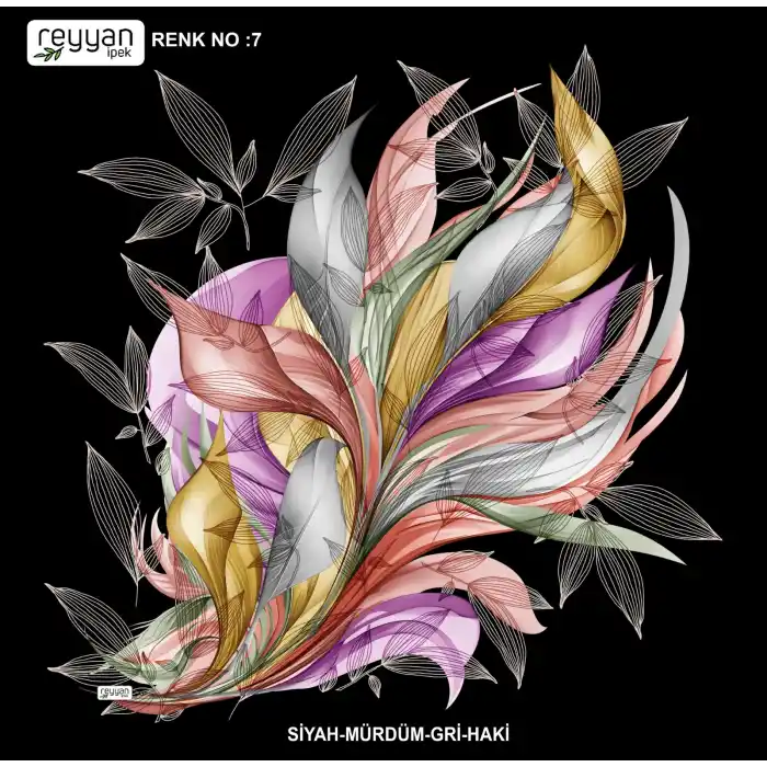 Reyyan İpek 100 cm Desenli Oyalık Yazma (ryyn-447-04)