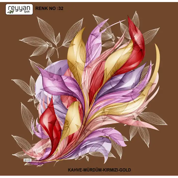 Reyyan İpek 100 cm Desenli Oyalık Yazma (ryyn-447-05)