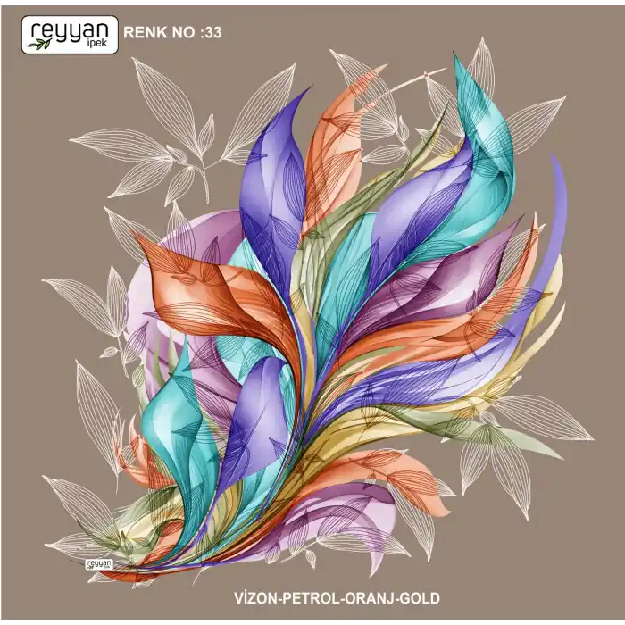 Reyyan İpek 100 cm Desenli Oyalık Yazma (ryyn-447-06)