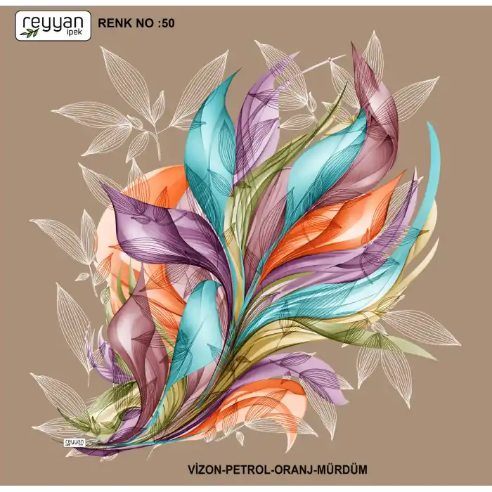 Reyyan İpek 100 cm Desenli Oyalık Yazma (ryyn-447-07)