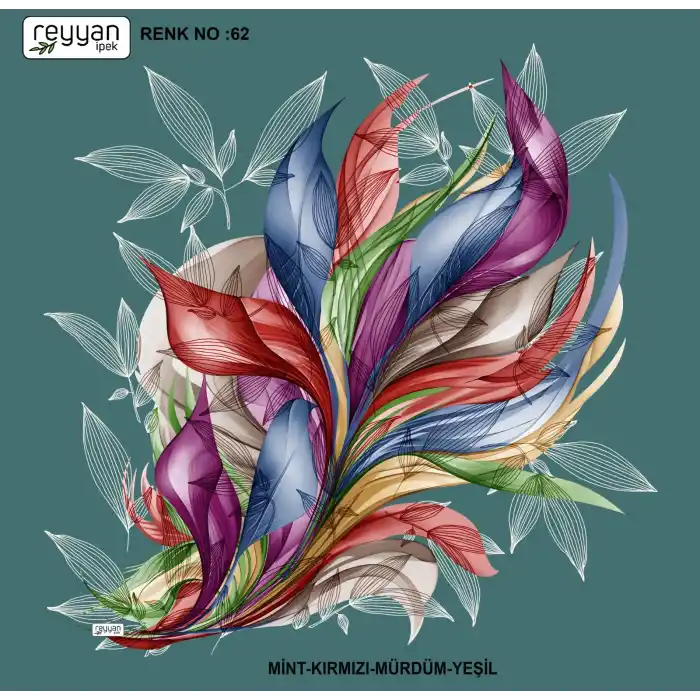 Reyyan İpek 100 cm Desenli Oyalık Yazma (ryyn-447-08)