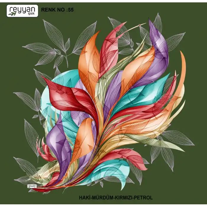 Reyyan İpek 100 cm Desenli Oyalık Yazma (ryyn-447-10)