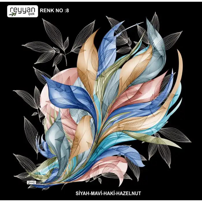 Reyyan İpek 100 cm Desenli Oyalık Yazma (ryyn-447-13)