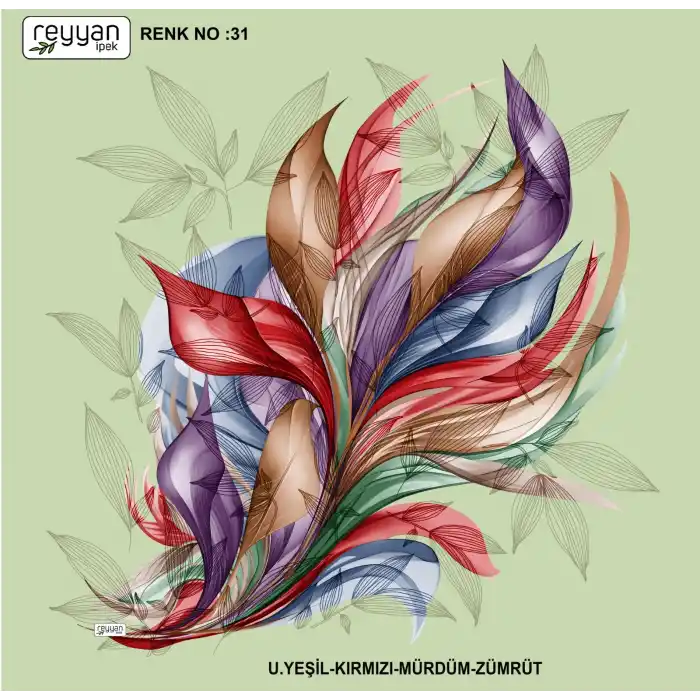 Reyyan İpek 100 cm Desenli Oyalık Yazma (ryyn-447-14)