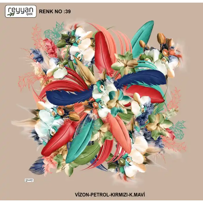 Reyyan İpek 100 cm Desenli Oyalık Yazma (ryyn-448-01)