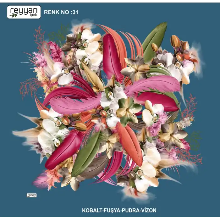 Reyyan İpek 100 cm Desenli Oyalık Yazma (ryyn-448-02)