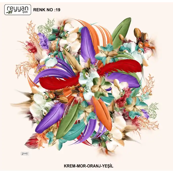 Reyyan İpek 100 cm Desenli Oyalık Yazma (ryyn-448-03)