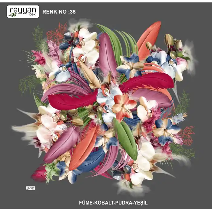 Reyyan İpek 100 cm Desenli Oyalık Yazma (ryyn-448-05)