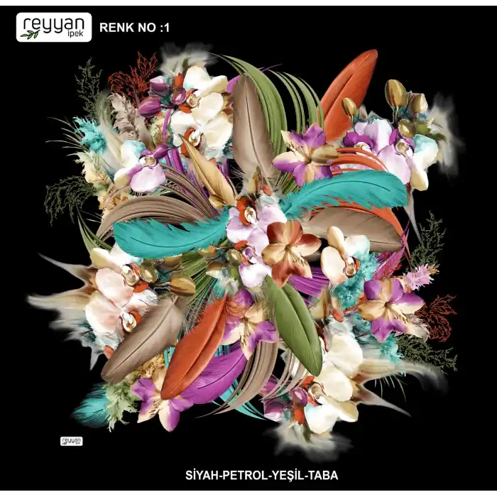 Reyyan İpek 100 cm Desenli Oyalık Yazma (ryyn-448-06)