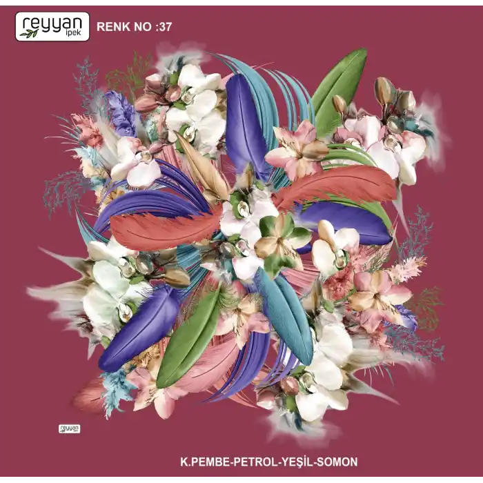 Reyyan İpek 100 cm Desenli Oyalık Yazma (ryyn-448-09)