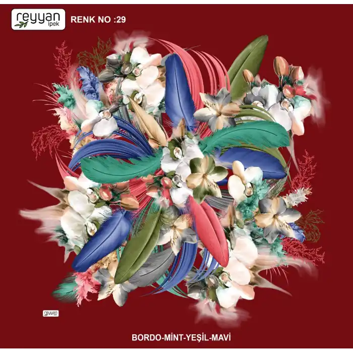 Reyyan İpek 100 cm Desenli Oyalık Yazma (ryyn-448-10)