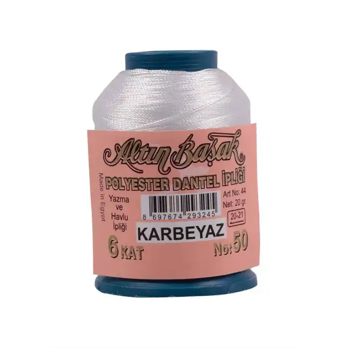 Altınbaşak 20 Gram Polyester Oya İpi (Renk:Karbeyaz)