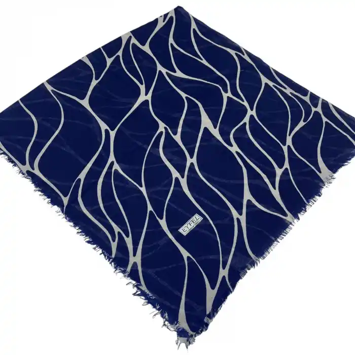 Eyfel Dimi Koton Eşarp Lacivert-Vizon Serisi (FE523-13)