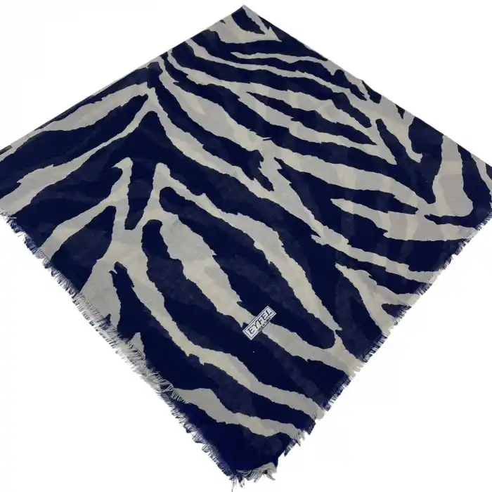 Eyfel Dimi Koton Eşarp Lacivert-Vizon Serisi (FE523-14)