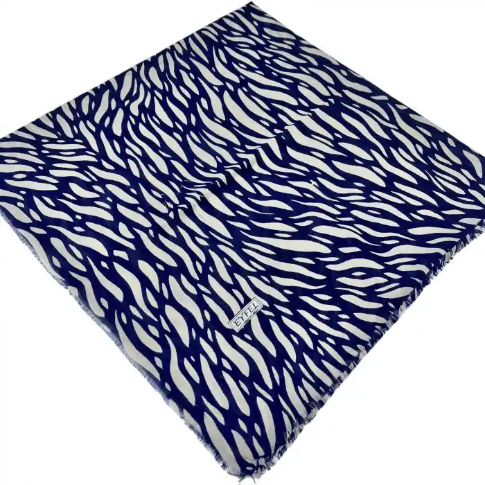 Eyfel Dimi Koton Eşarp Lacivert-Vizon Serisi (FE523-17)