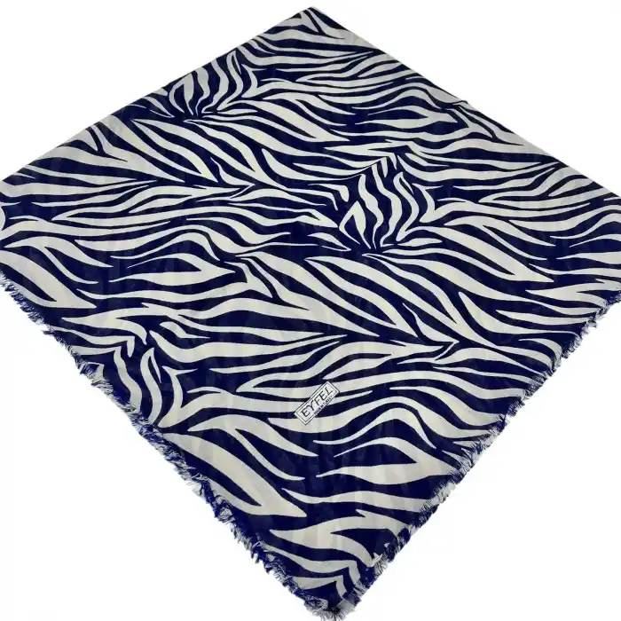 Eyfel Dimi Koton Eşarp Lacivert-Vizon Serisi (FE523-18)