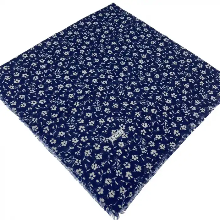 Eyfel Dimi Koton Eşarp Lacivert-Vizon Serisi (FE523-03)