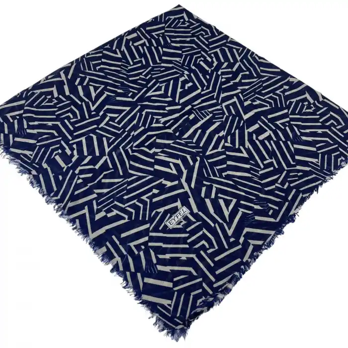 Eyfel Dimi Koton Eşarp Lacivert-Vizon Serisi (FE523-07)