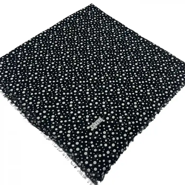 Eyfel Dimi Koton Eşarp Siyah-Beyaz Serisi (FE524-06)