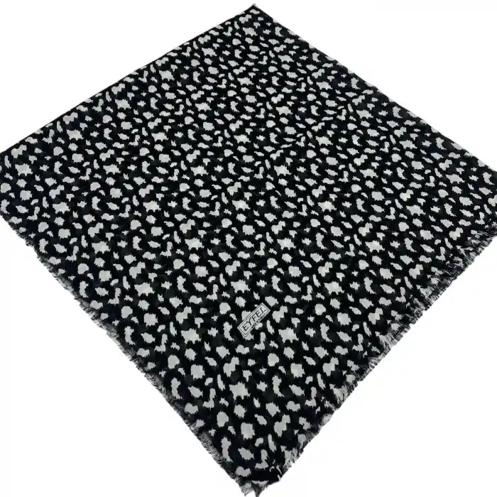 Eyfel Dimi Koton Eşarp Siyah-Beyaz Serisi (FE524-07)