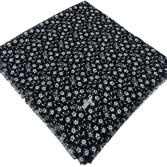 Eyfel Dimi Koton Eşarp Siyah-Beyaz Serisi (FE524-09)