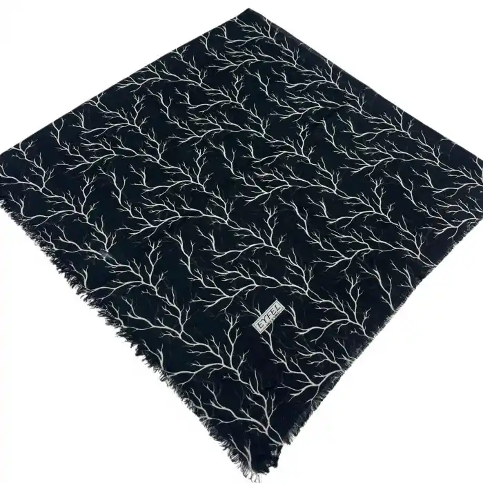 Eyfel Dimi Koton Eşarp Siyah-Beyaz Serisi (FE524-16)