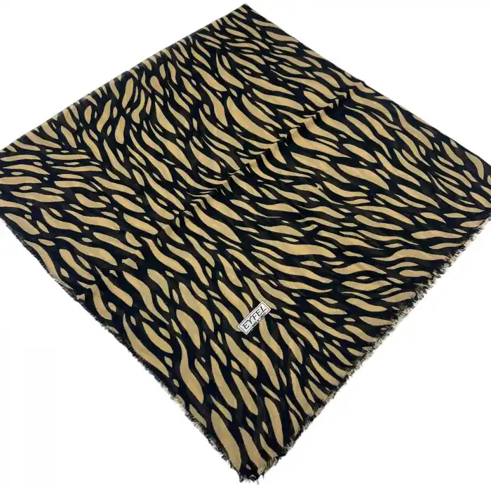 Eyfel Dimi Koton Eşarp Siyah-Karamel Serisi (FE525-21)