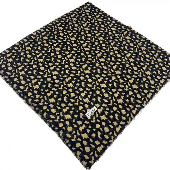 Eyfel Dimi Koton Eşarp Siyah-Karamel Serisi (FE525-22)