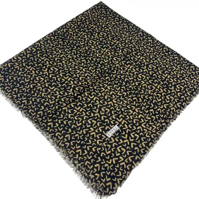 Eyfel Dimi Koton Eşarp Siyah-Karamel Serisi (FE525-24)