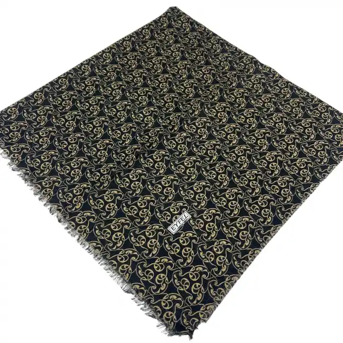 Eyfel Dimi Koton Eşarp Siyah-Karamel Serisi (FE525-02)