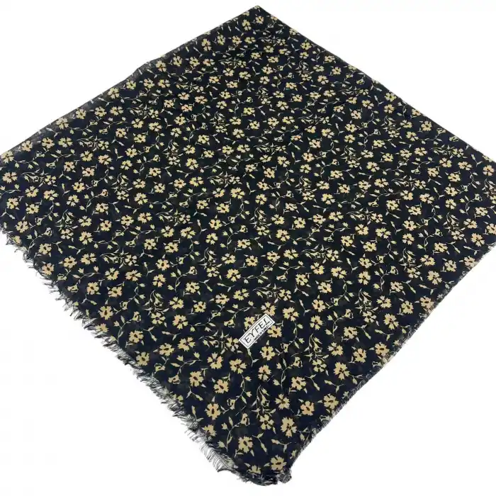 Eyfel Dimi Koton Eşarp Siyah-Karamel Serisi (FE525-07)